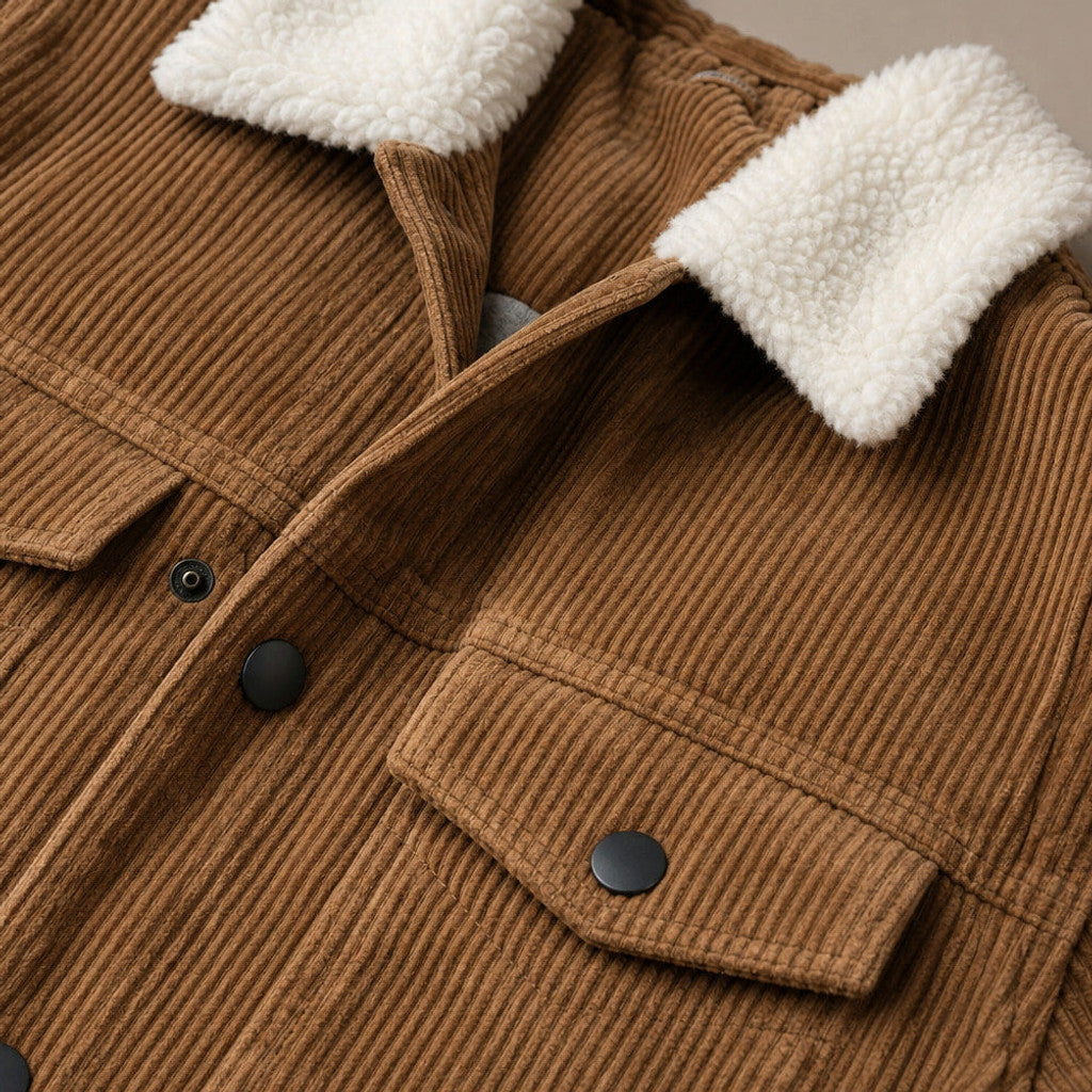 Chordex | Corduroy Jacket Regular Fit Brown – Fabric and Detail Close-Up