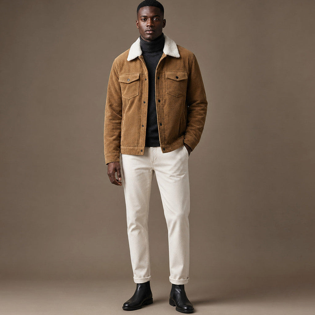 Chordex | Corduroy Jacket Regular Fit Brown – Full Look
