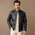 Cildox | Cafe Racer Leather Jacket Sheepskin Black – Product Photo