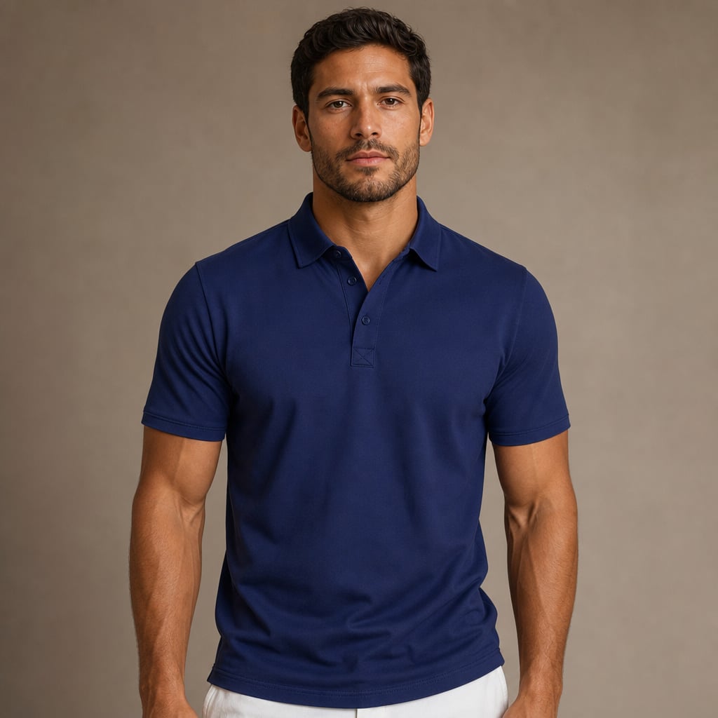 Classic Pique Polo Shirt in Black in Blue – Tomosino Premium Menswear