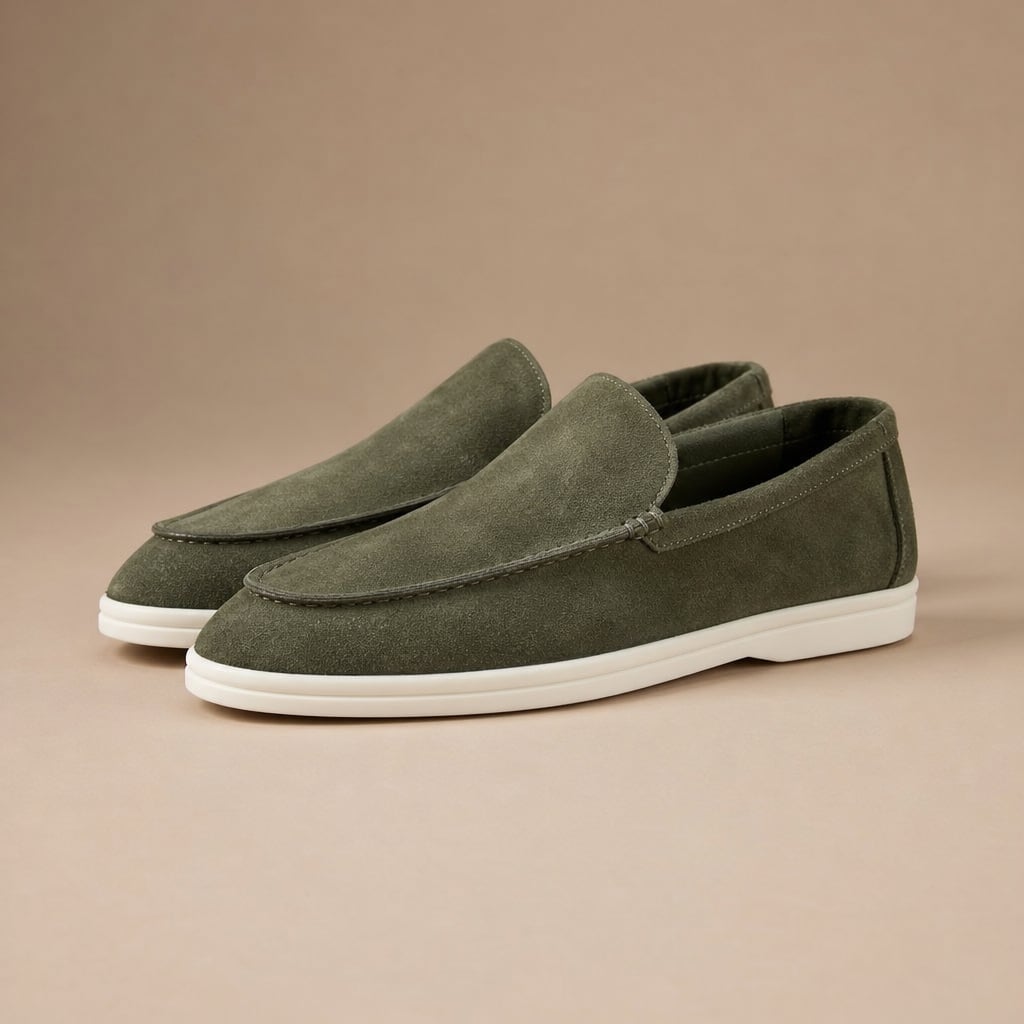 Colvex | Slip On Loafers Knit Upper Lightweight Green – Product Photo