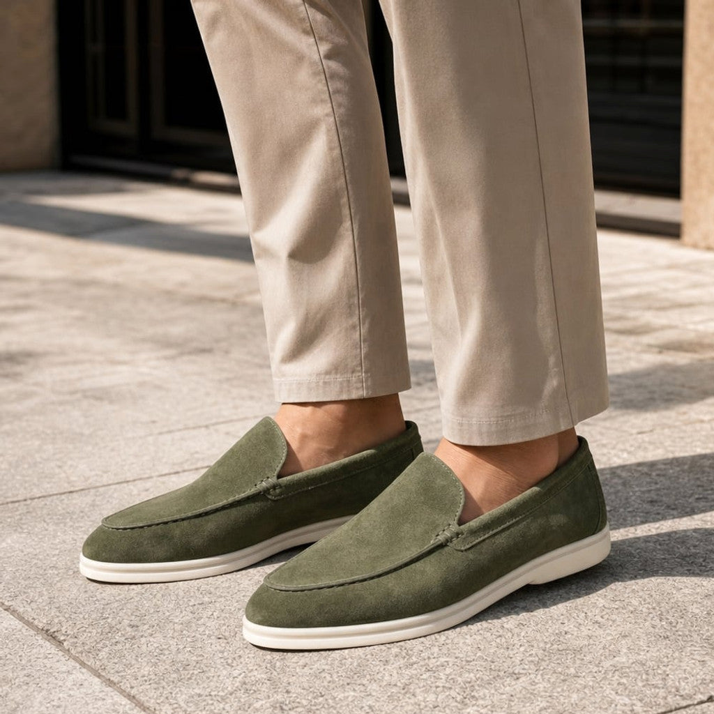 Colvex | Slip On Loafers Knit Upper Lightweight in Green – Tomosino Premium Menswear