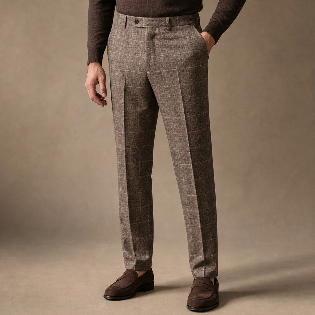 Corbyn | Dress Pant Plaid Tweed Brown – Product Photo