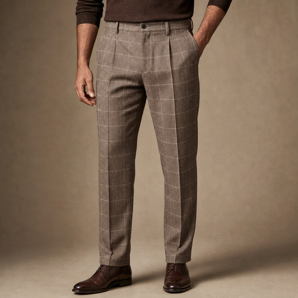 Corbyn | Dress Pant Plaid Tweed in Brown – Premium Editorial
