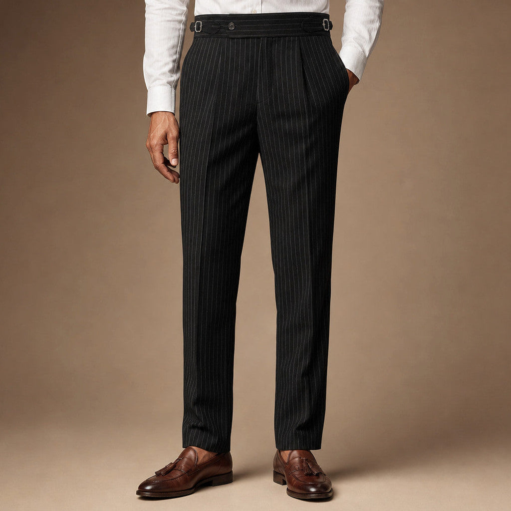 Cordane | Dress Pants Pleated Front Slim Fit in Black – Premium Editorial