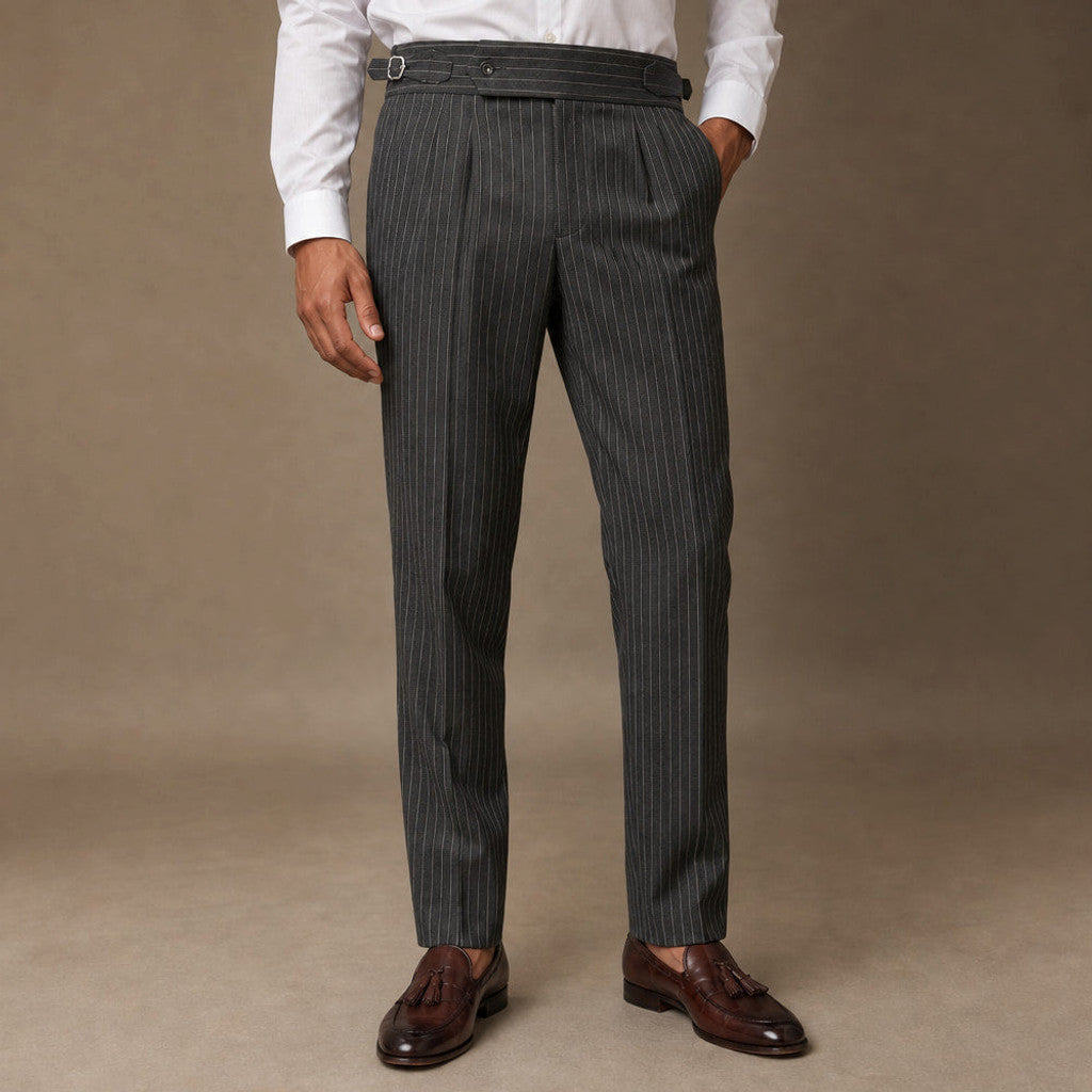 Cordane | Dress Pants Pleated Front Slim Fit in Dark Gray – Premium Editorial