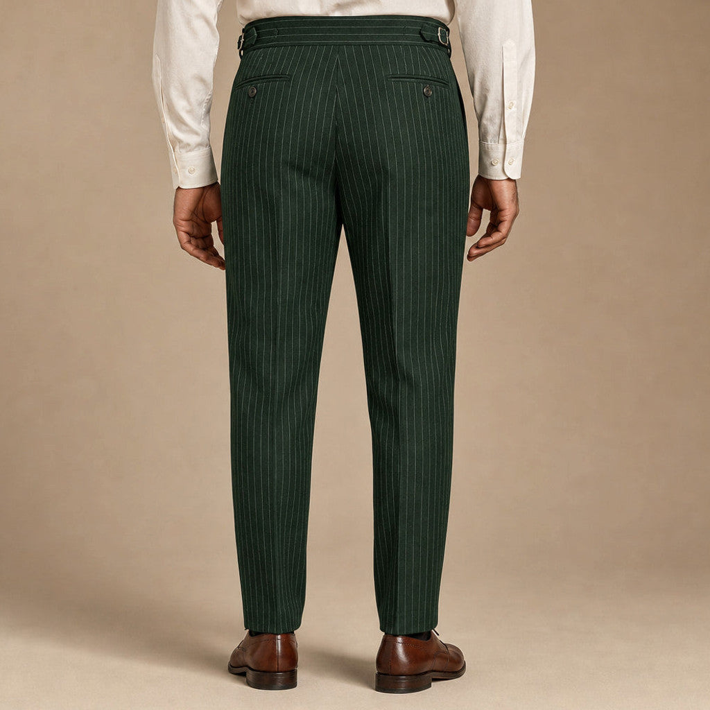 Cordane | Dress Pants Pleated Front Slim Fit Green – Full Look