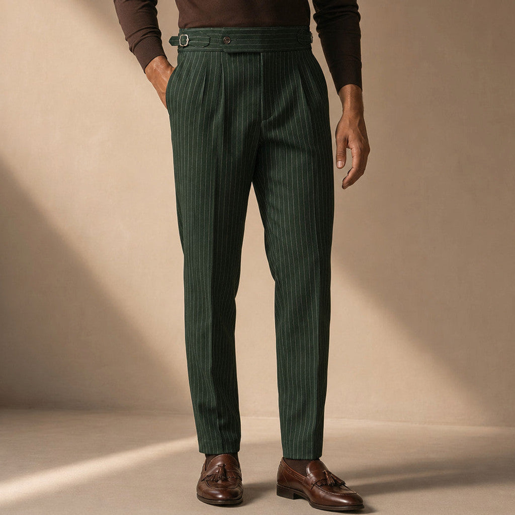 Cordane | Dress Pants Pleated Front Slim Fit in Green – Premium Editorial
