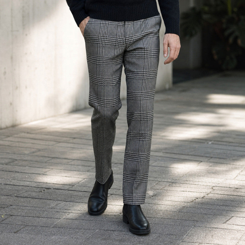 Cordell | Dress Trouser Plaid Straight Leg Black Black – Styled Editorial Shot