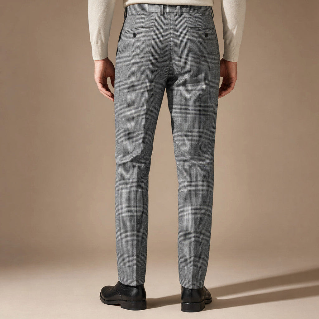 Corland | Dress Pants Plaid Tapered Black Black – Full Look