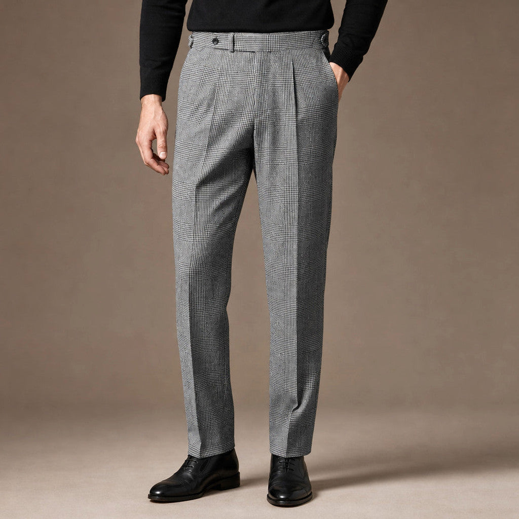 Corland | Dress Pants Plaid Tapered Black in Black – Premium Editorial