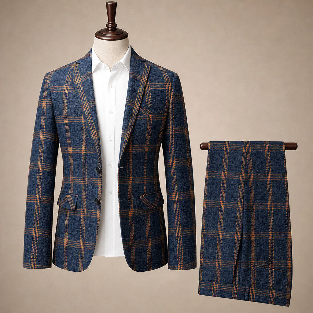 Corvell | Three Piece Suit One Button Navy Navy – Product Photo