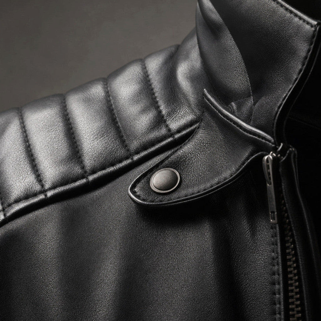 Cottle | Biker Jacket Sheepskin Leather Black – Product Photo
