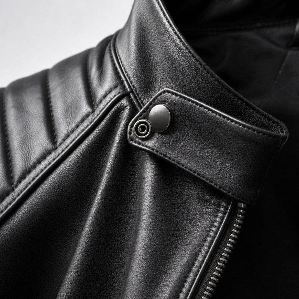 Cottle | Biker Jacket Sheepskin Leather Black – Product Photo