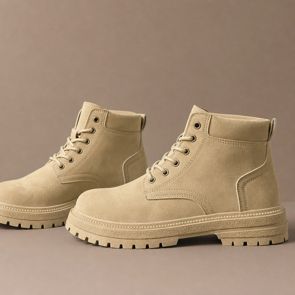 Dealer Boots Suede Lace-Up in Beige – Tomosino Premium Menswear