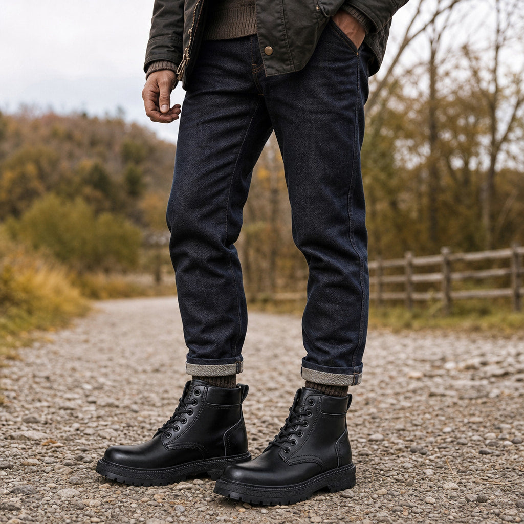 Dealer Boots Suede Lace-Up Black – Product Photo