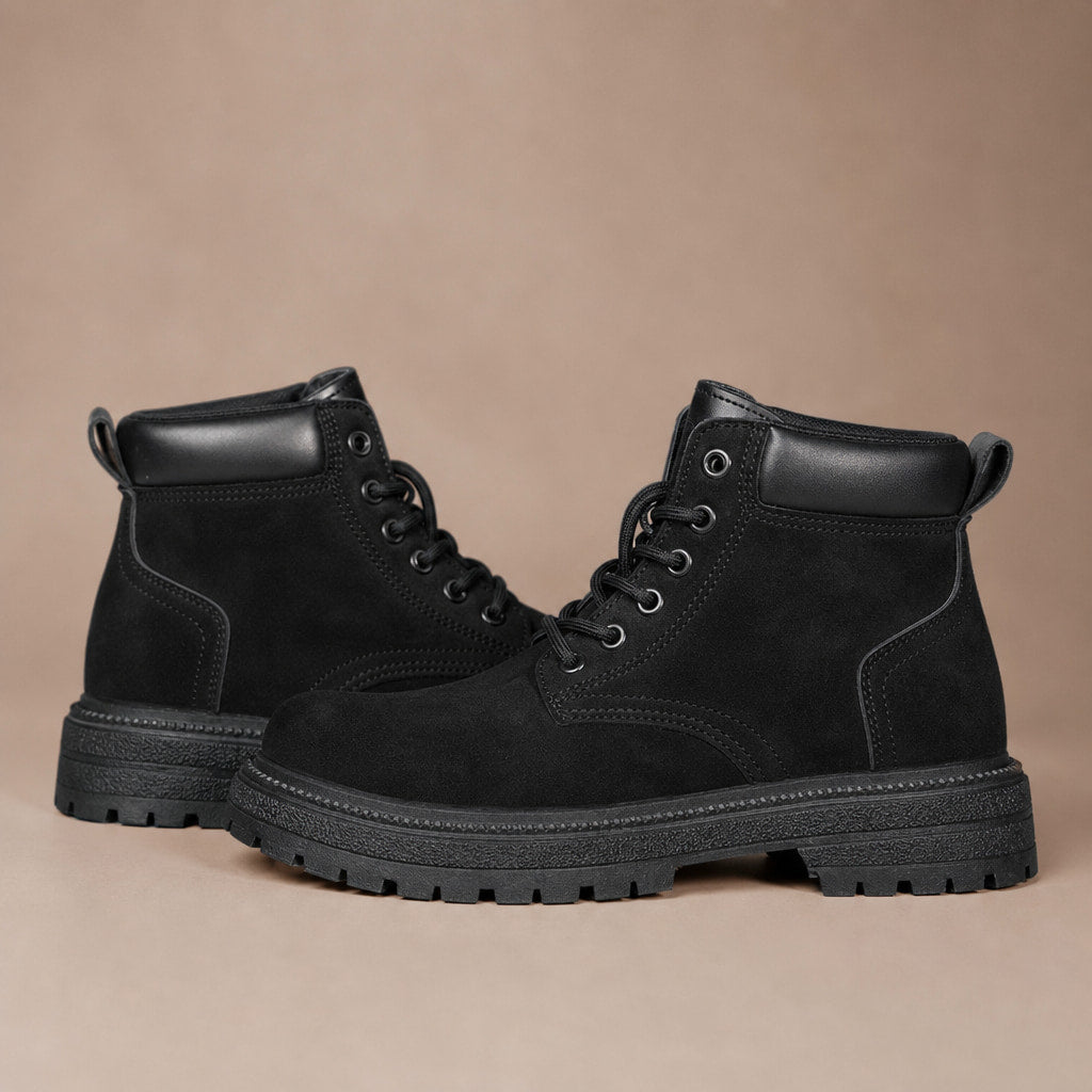 Dealer Boots Suede Lace-Up in Black – Tomosino Premium Menswear