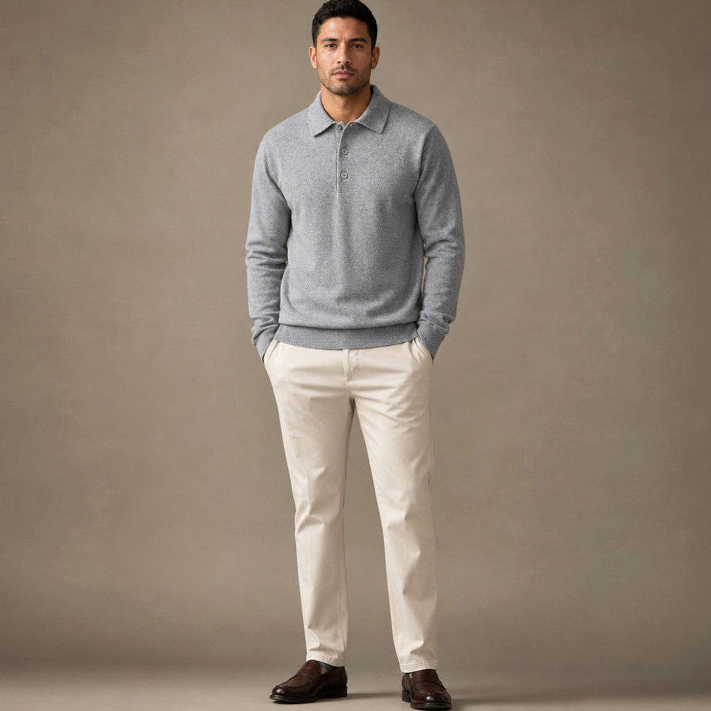 Devereux | Quarter Zip Knit Polo Shirt – Product Photo