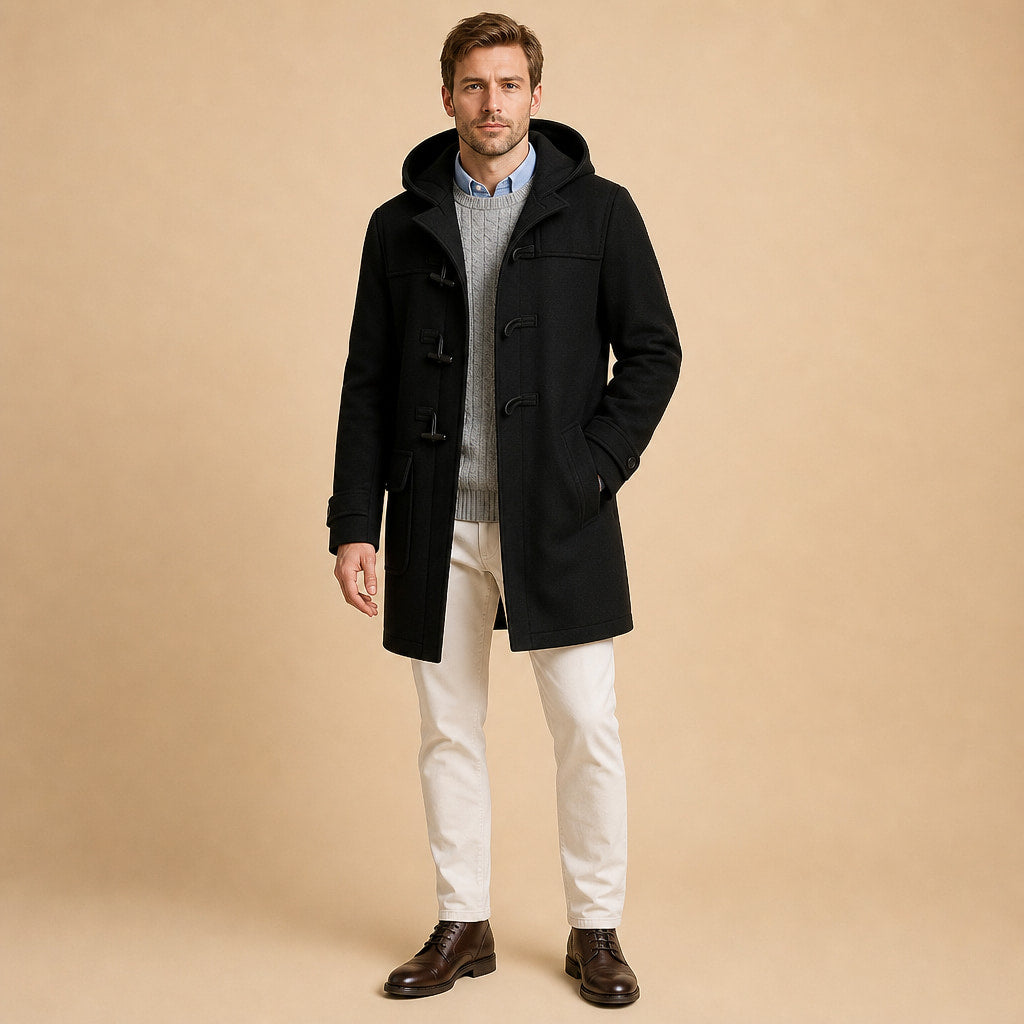 Long Winter Coat Insulated Black – Product Photo