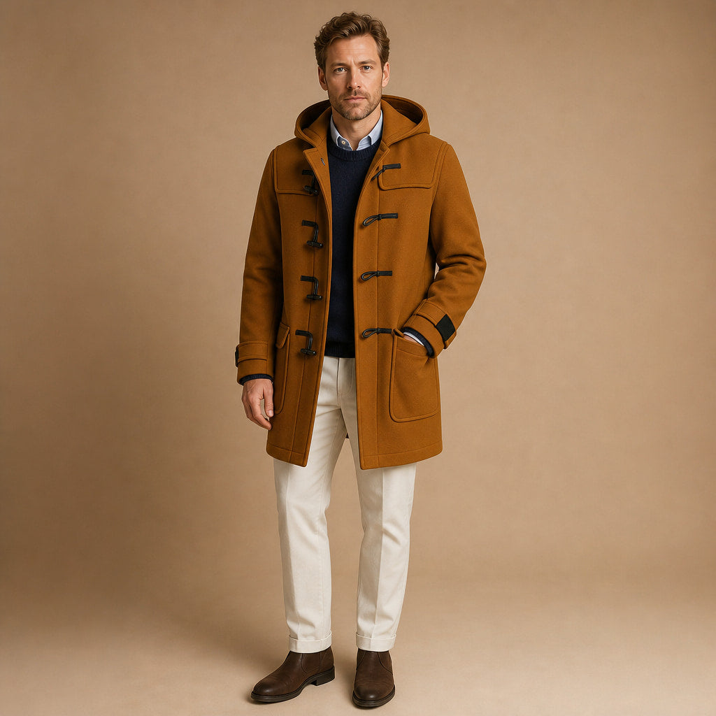 Long Winter Coat Insulated Brown – Product Photo