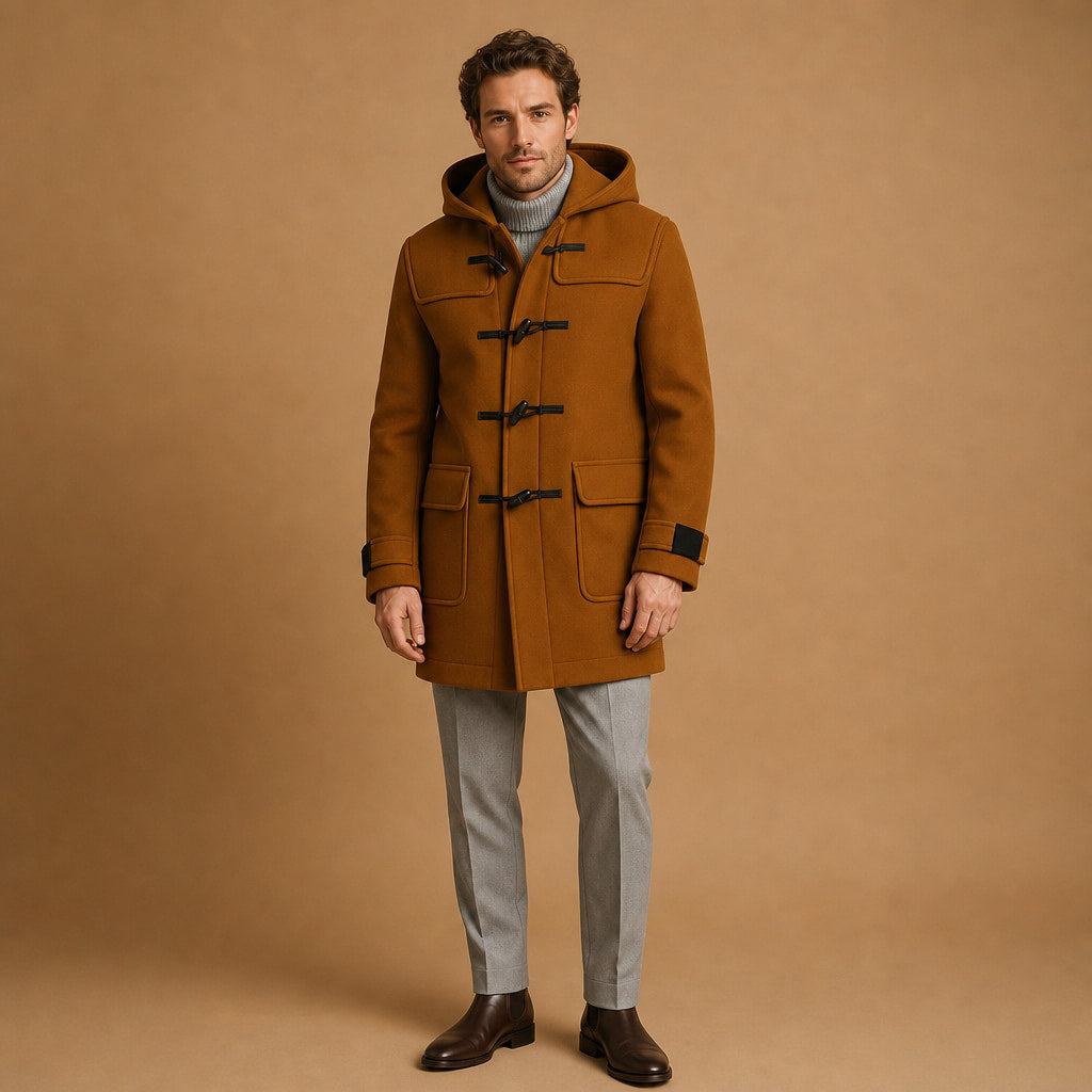 Long Winter Coat Insulated in Brown – Tomosino Premium Menswear