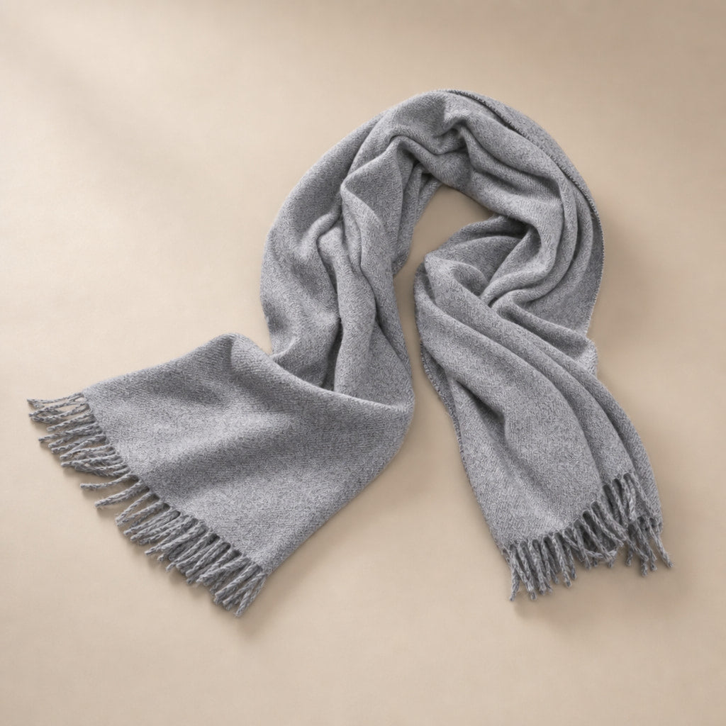 Cashmere Merino Scarf Grey in Grey – Tomosino Premium Menswear