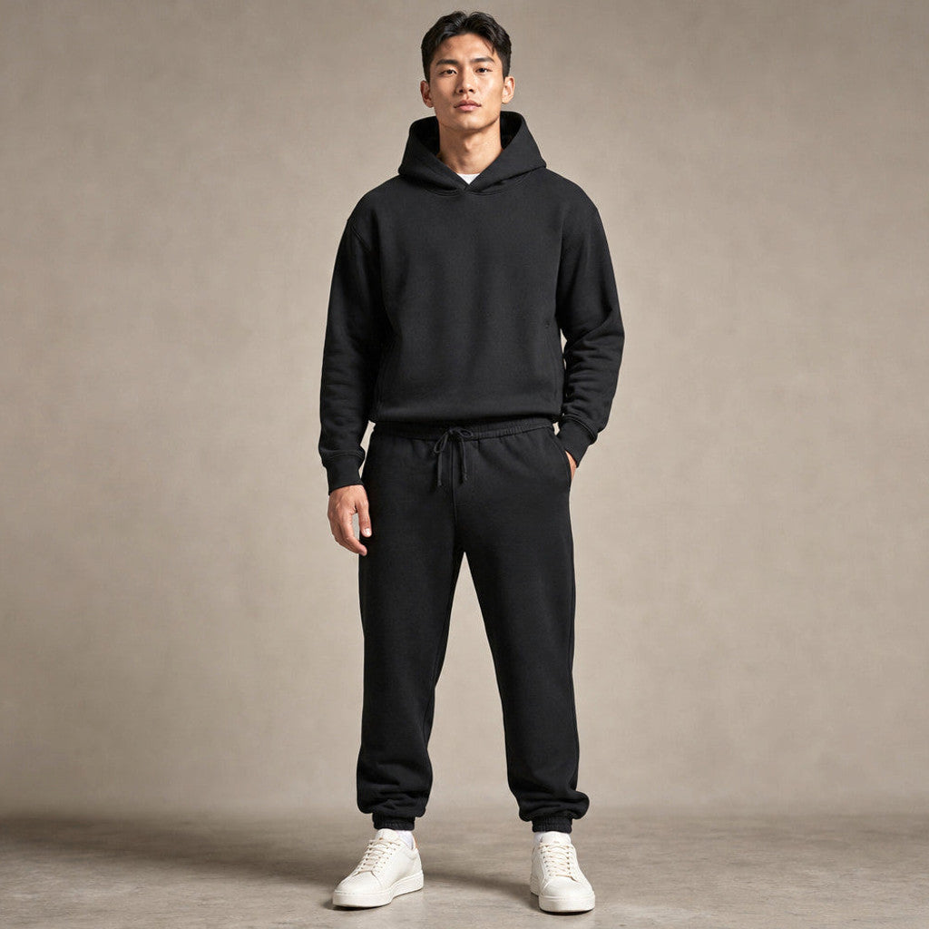 Draxon | Hoodie and Jogger Set Tapered Leg Black – Product Photo