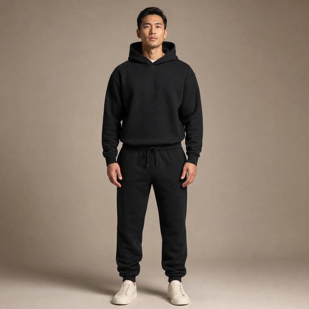 Draxon | Hoodie and Jogger Set Tapered Leg in Black – Premium Editorial