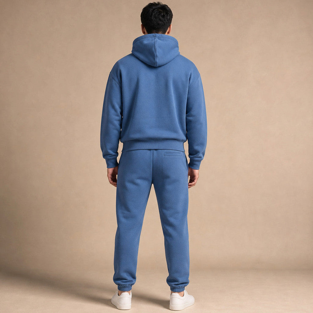 Draxon | Hoodie and Jogger Set Tapered Leg Blue – Full Look