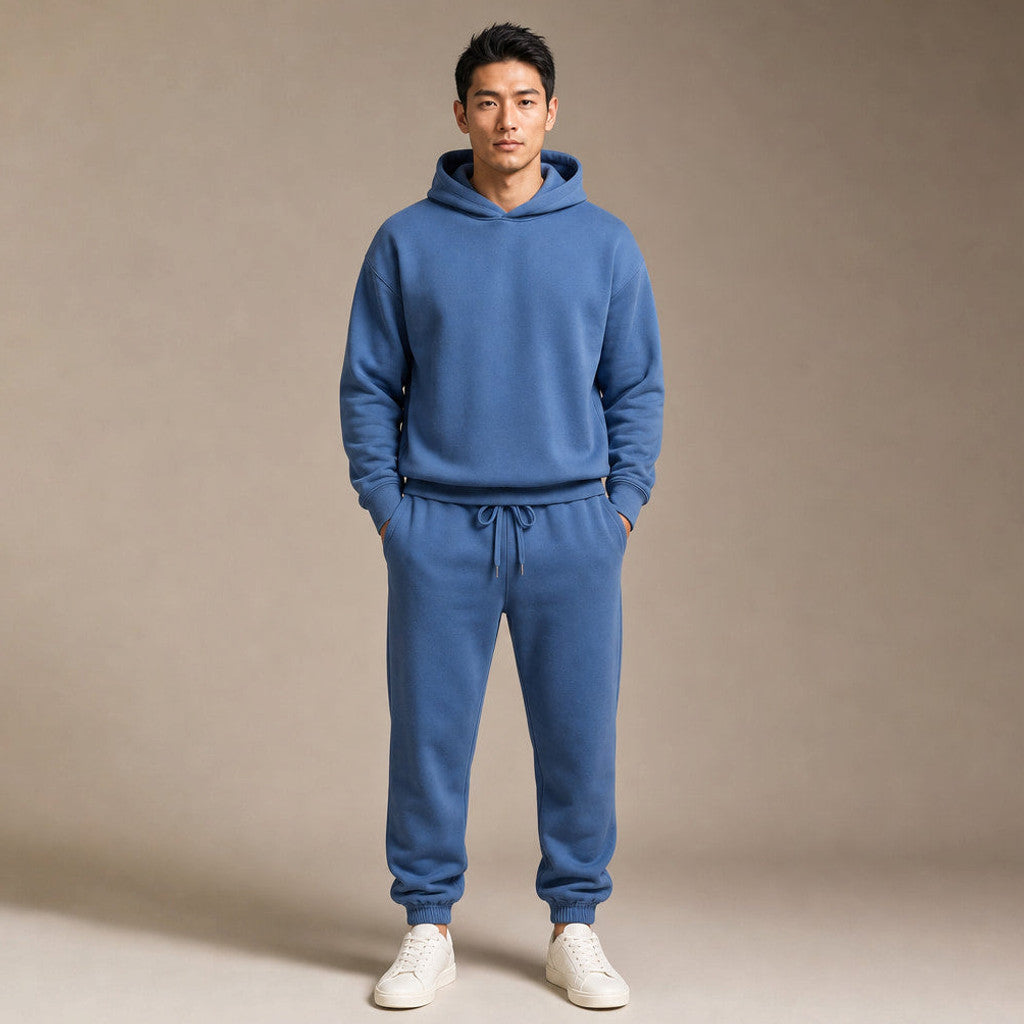 Draxon | Hoodie and Jogger Set Tapered Leg in Blue – Premium Editorial