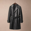 Draymore | Leather Trench Coat Belted Black Black – Product Photo