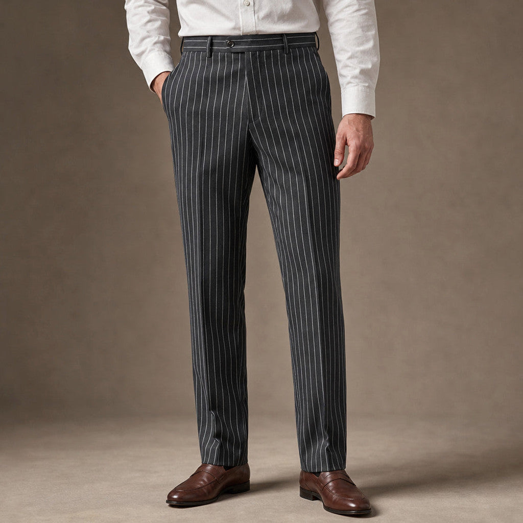 Drexo | Dress Pants Striped Slim Fit Dark Gray – Product Photo