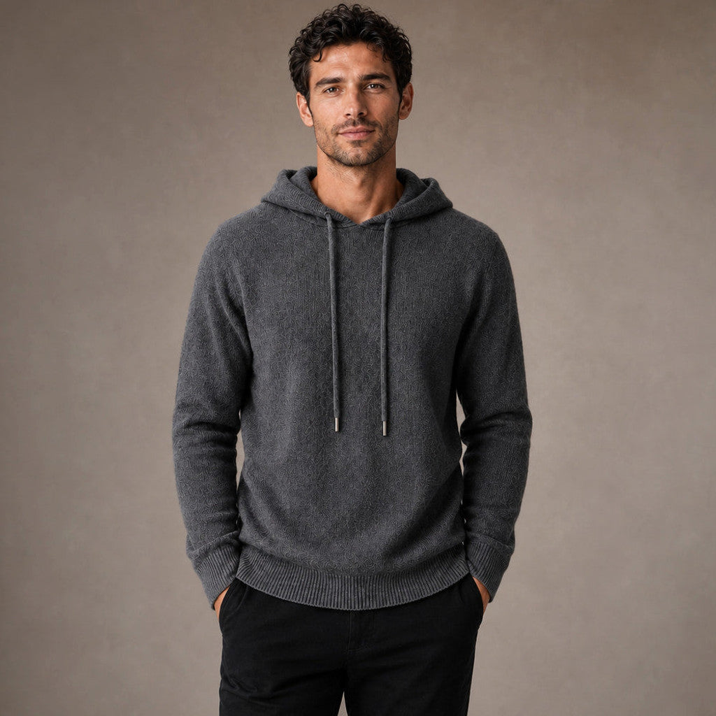 Dunstan | Graphic Hoodie Knit Pullover – Product Photo