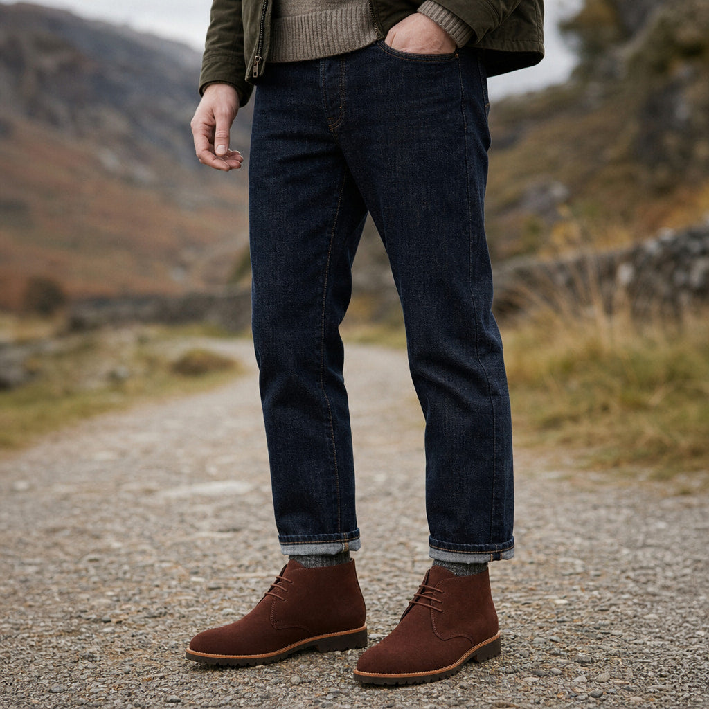 Dealer Boots Suede Rubber Sole Brown – Product Photo