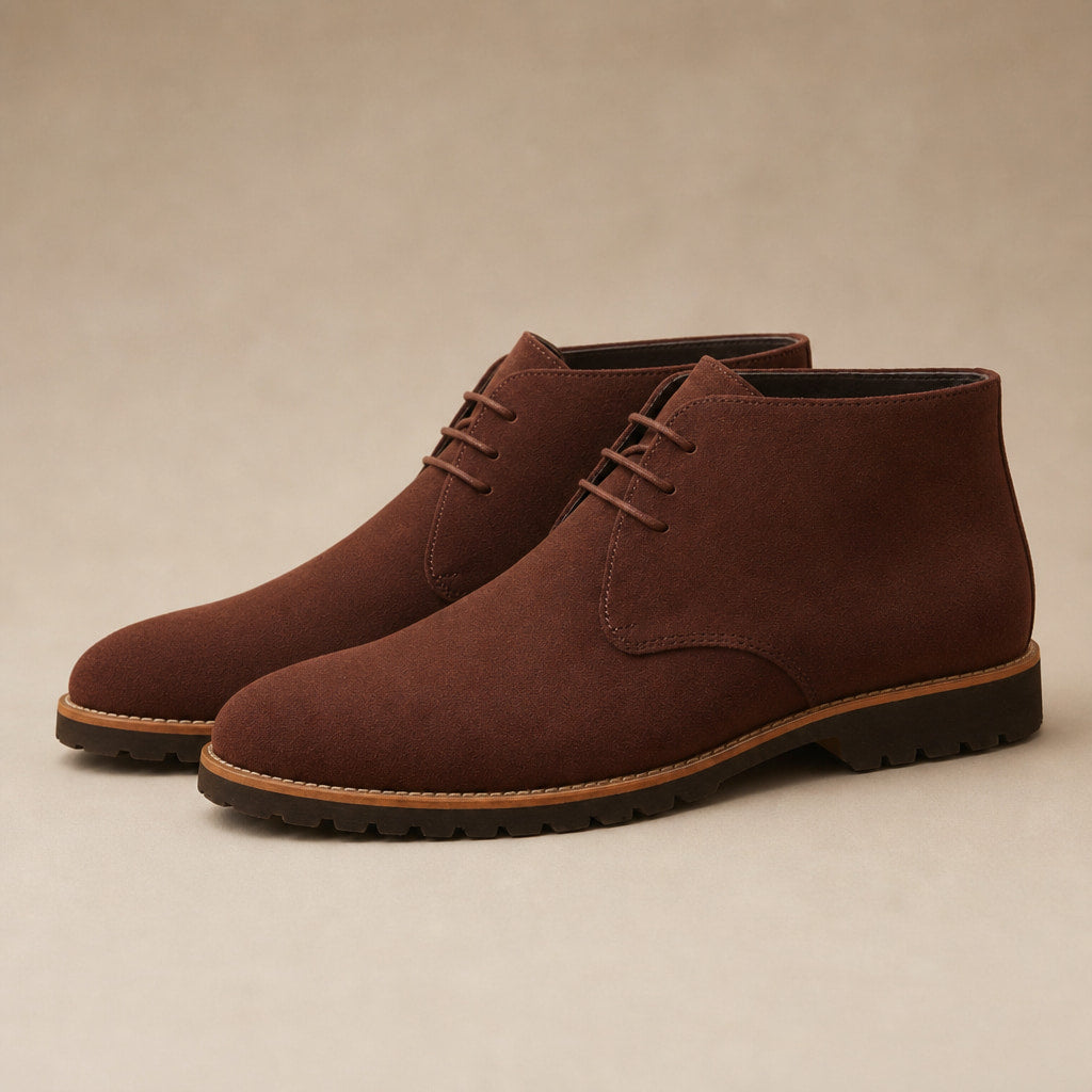 Dealer Boots Suede Rubber Sole in Brown – Tomosino Premium Menswear
