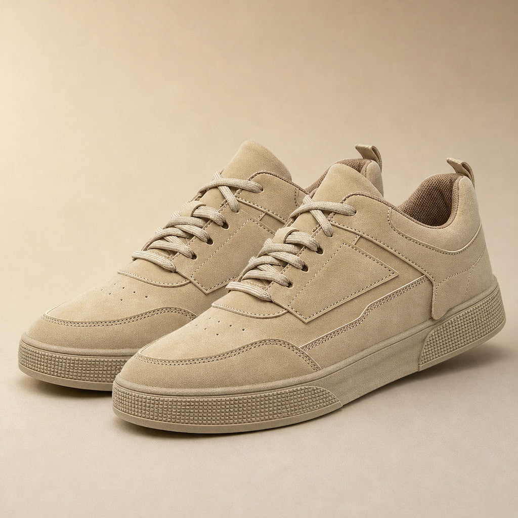 Eaton | Low-Top Sneakers Cushioned Sole Taupe – Product Photo