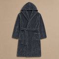 Spa Robe Hooded Fleece Dark Gray – Product Photo
