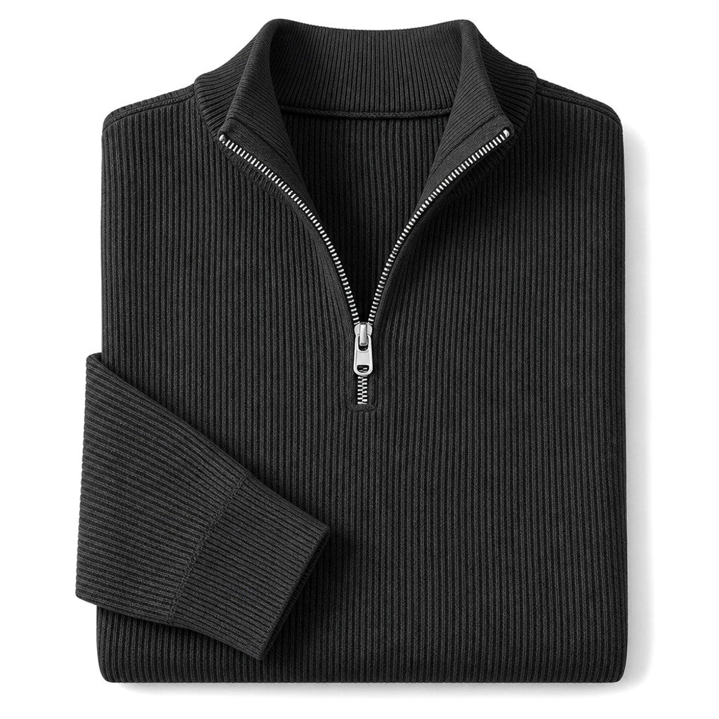 Edric | Cardigan Open Front Relaxed Fit Black – Product Photo