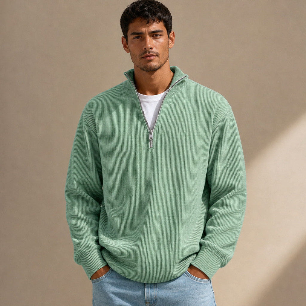 Edric | Cardigan Open Front Relaxed Fit in Green – Premium Editorial