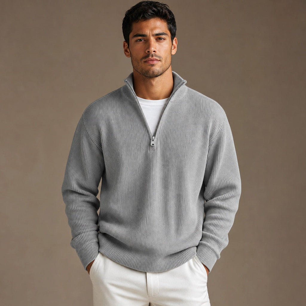 Edric | Cardigan Open Front Relaxed Fit in Grey – Premium Editorial