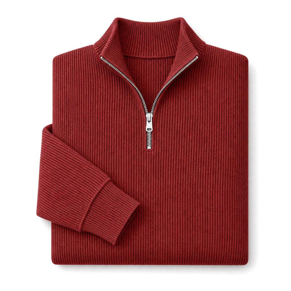 Edric | Cardigan Open Front Relaxed Fit Red – Product Photo