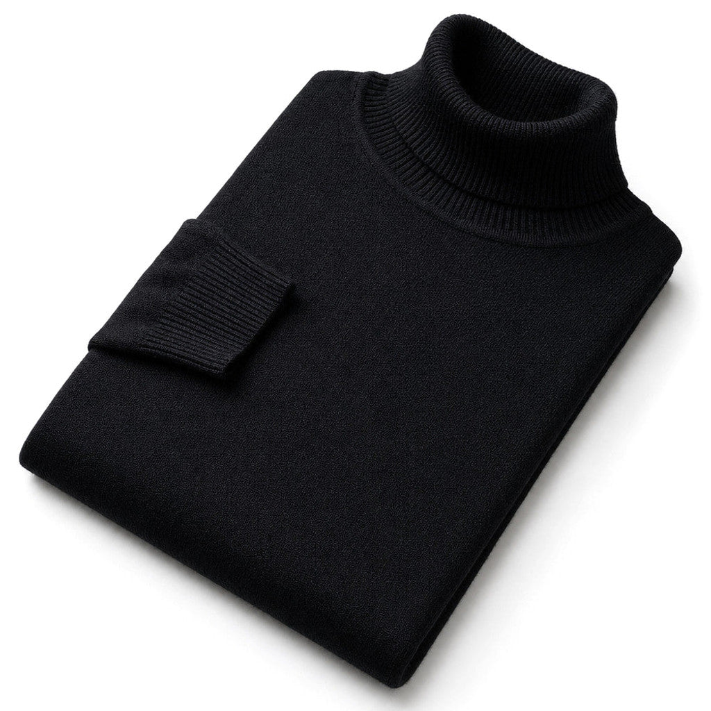 Elsfield | Turtleneck Fine Gauge Knit Black – Product Photo