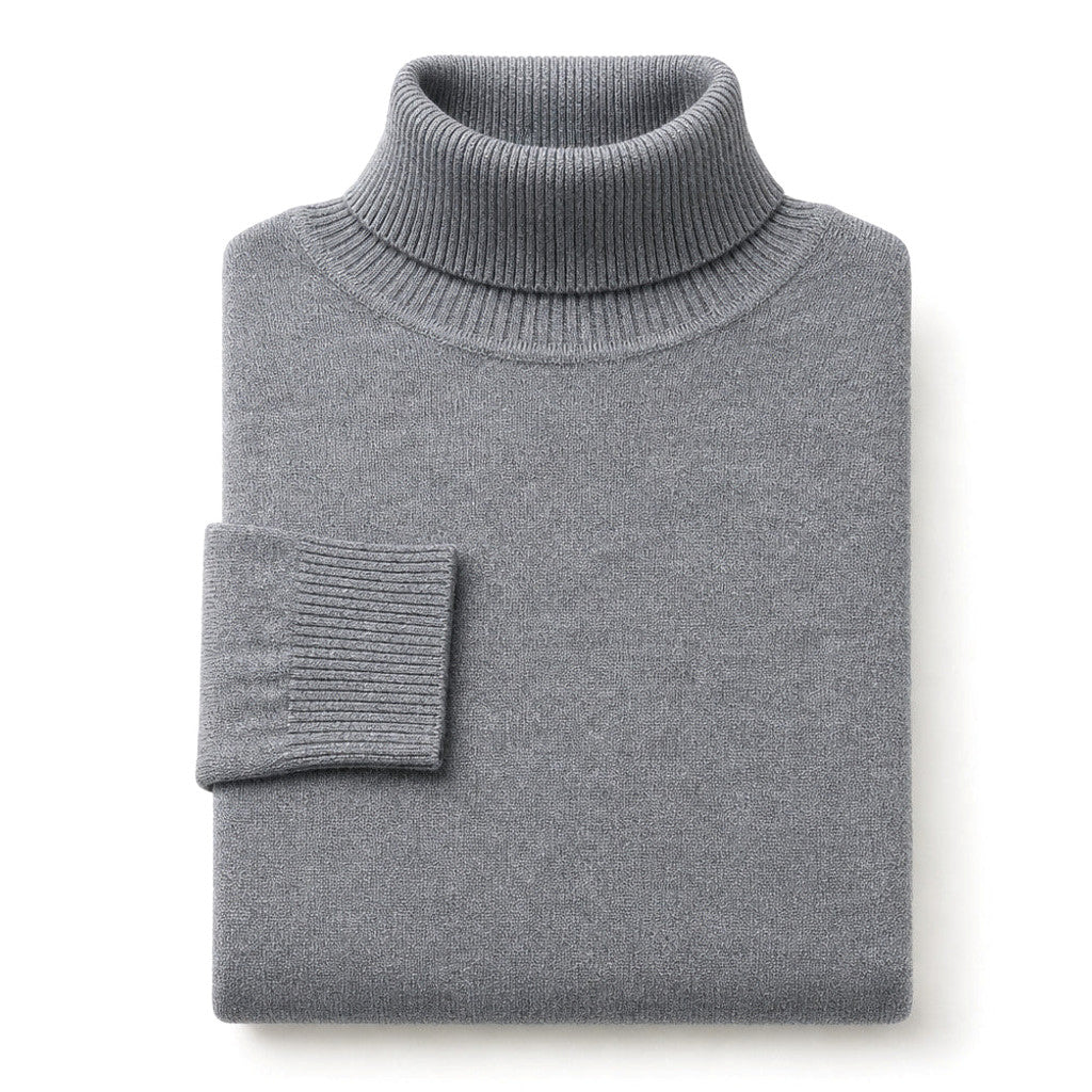 Elsfield | Turtleneck Fine Gauge Knit Grey – Product Photo