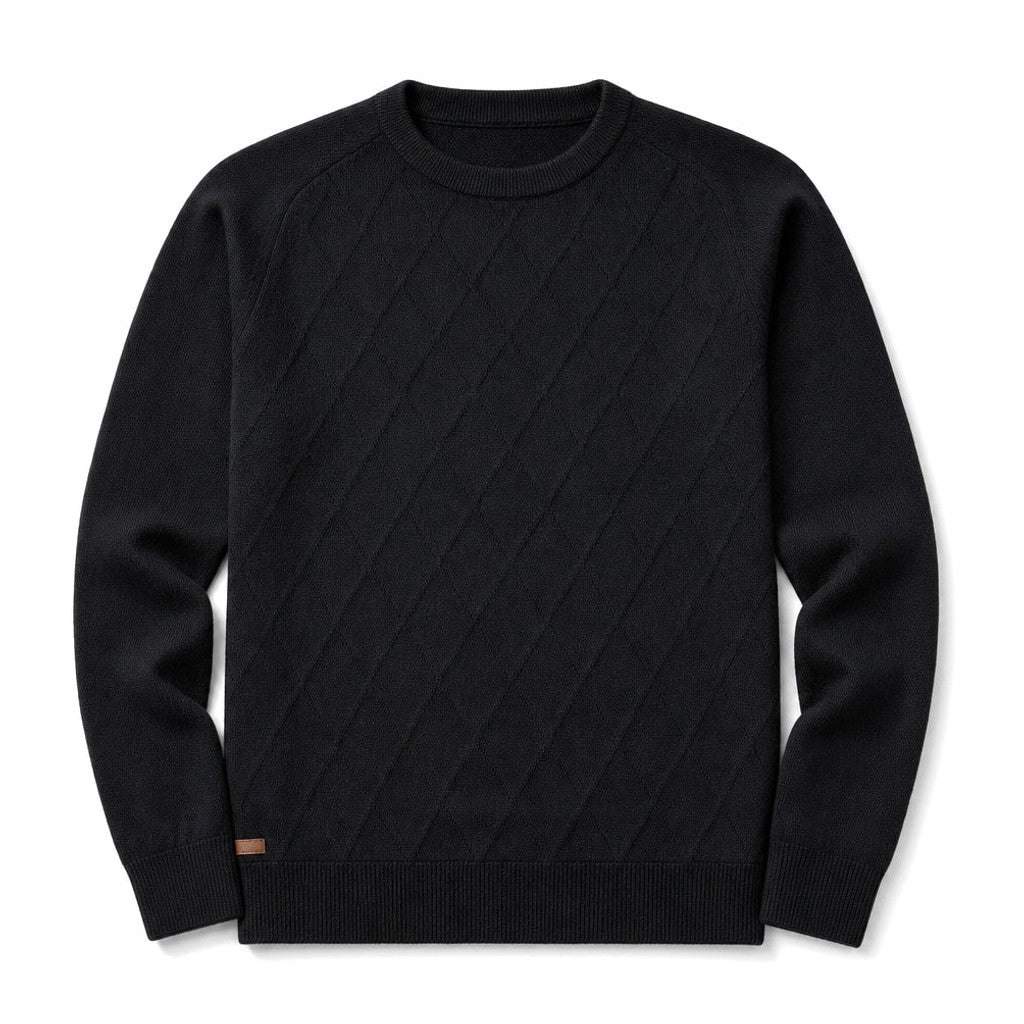 Elton | Cardigan Knit Relaxed Fit Black – Product Photo