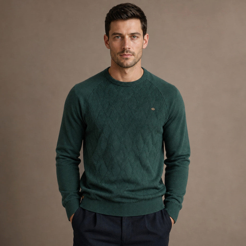 Elton | Cardigan Knit Relaxed Fit in Green – Premium Editorial