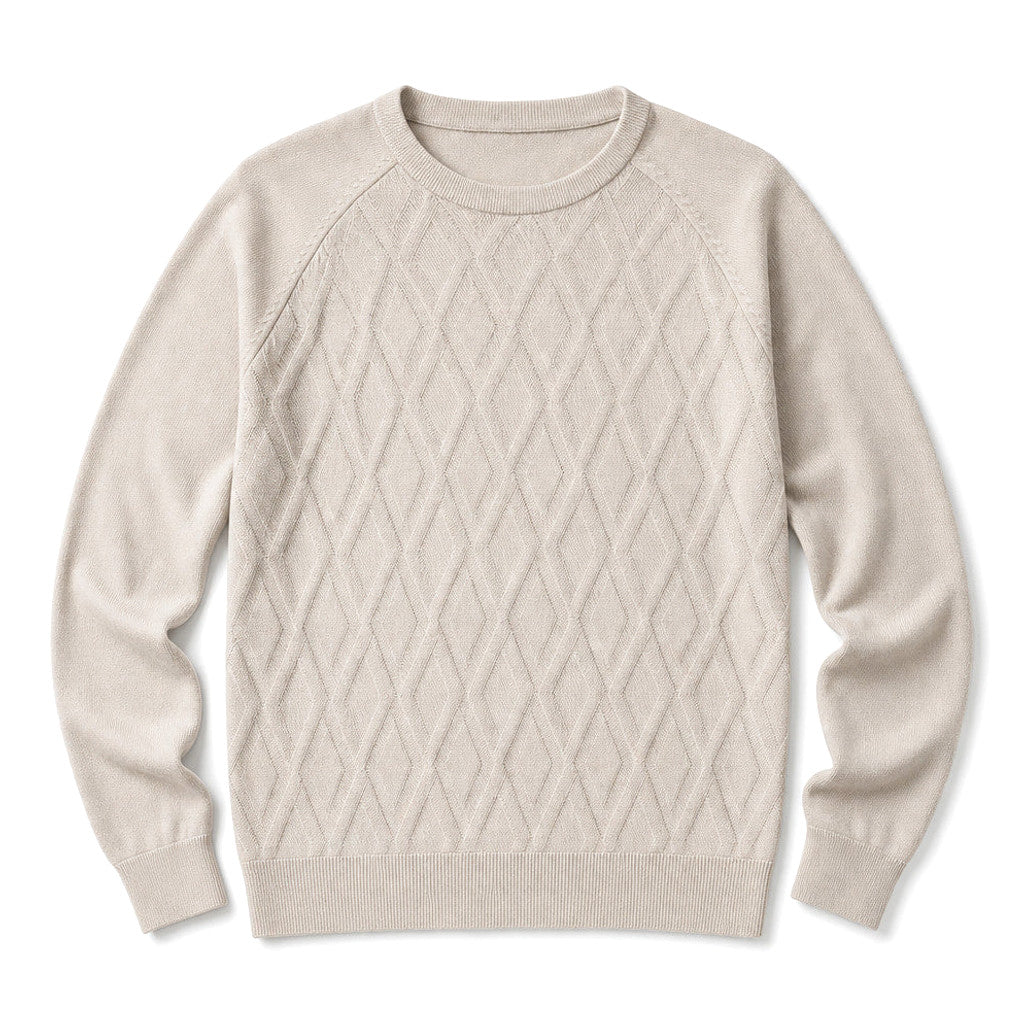 Elton | Cardigan Knit Relaxed Fit Khaki – Product Photo