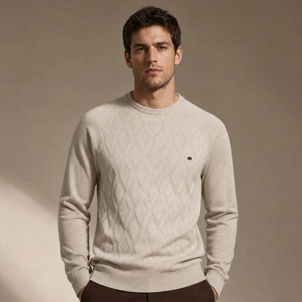 Elton | Cardigan Knit Relaxed Fit in Khaki – Premium Editorial