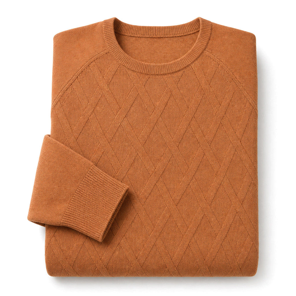 Elton | Cardigan Knit Relaxed Fit Orange – Product Photo