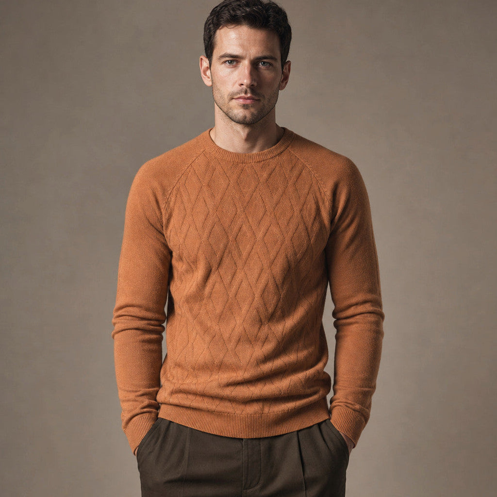 Elton | Cardigan Knit Relaxed Fit in Orange – Premium Editorial