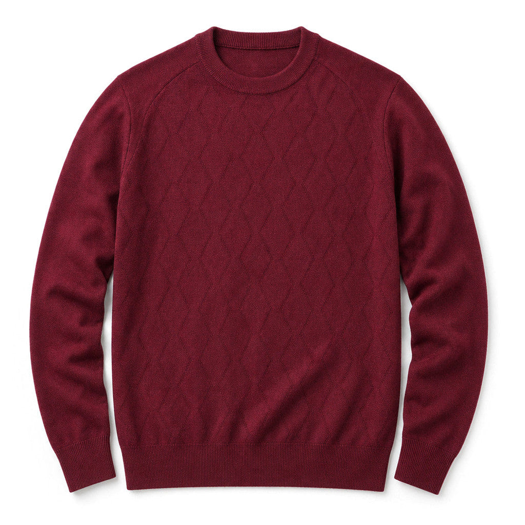Elton | Cardigan Knit Relaxed Fit Red – Product Photo